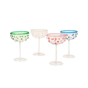 Kate Spade x Target NIB 8.11-Ounce 4-Piece Polka Dot Acrylic Coupe Drinkware Set